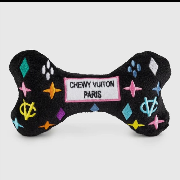 Black monogram dog toy - Picture 4 of 5